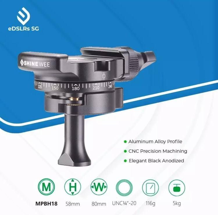 360°Panoramic Head Panning Clamp Monopod Tripod Ball Head W/ Quick Release Plate
