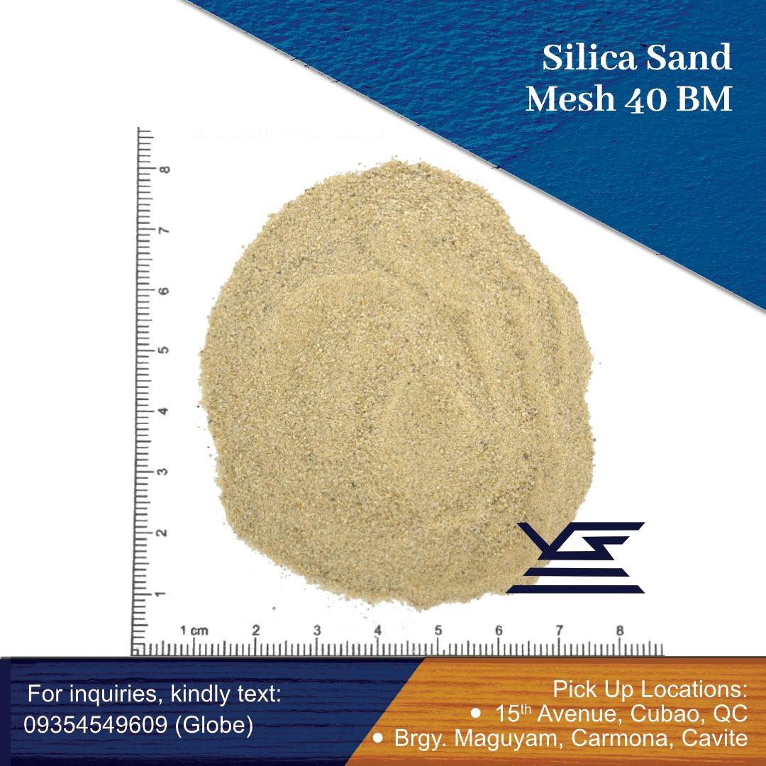 Silica sand (Category: Construction & Building Materials) located in Quezon City. Submitted by silicasandcubao (Listing ID 1182102464, Image 2). Description: 𝐒𝐢𝐥𝐢𝐜𝐚 𝐒𝐚𝐧𝐝 (25 kg/bag) Supplier in the Philippines Vital Resource Enterprise Pick Up Locations: 🚙 15th Ave. Cubao, Quezon City (office, storeroom) 🚙 Brgy. Maguyam, Carmona, Cavite (warehouse) Sizes (Coarse & Fine Available): 🌷 Mesh 100 (like desert sand - powdery) 🌷 Mesh 40 🌷