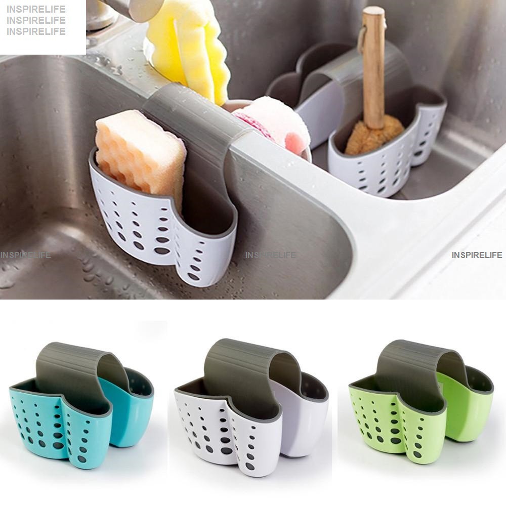 Sponge Holder Double Sink Caddy Soap Holder For Kitchen ...