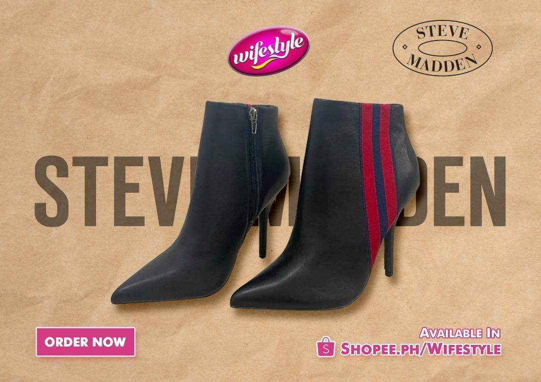 Steve Madden Knock Black Leather, Women's Fashion, Footwear, Boots on