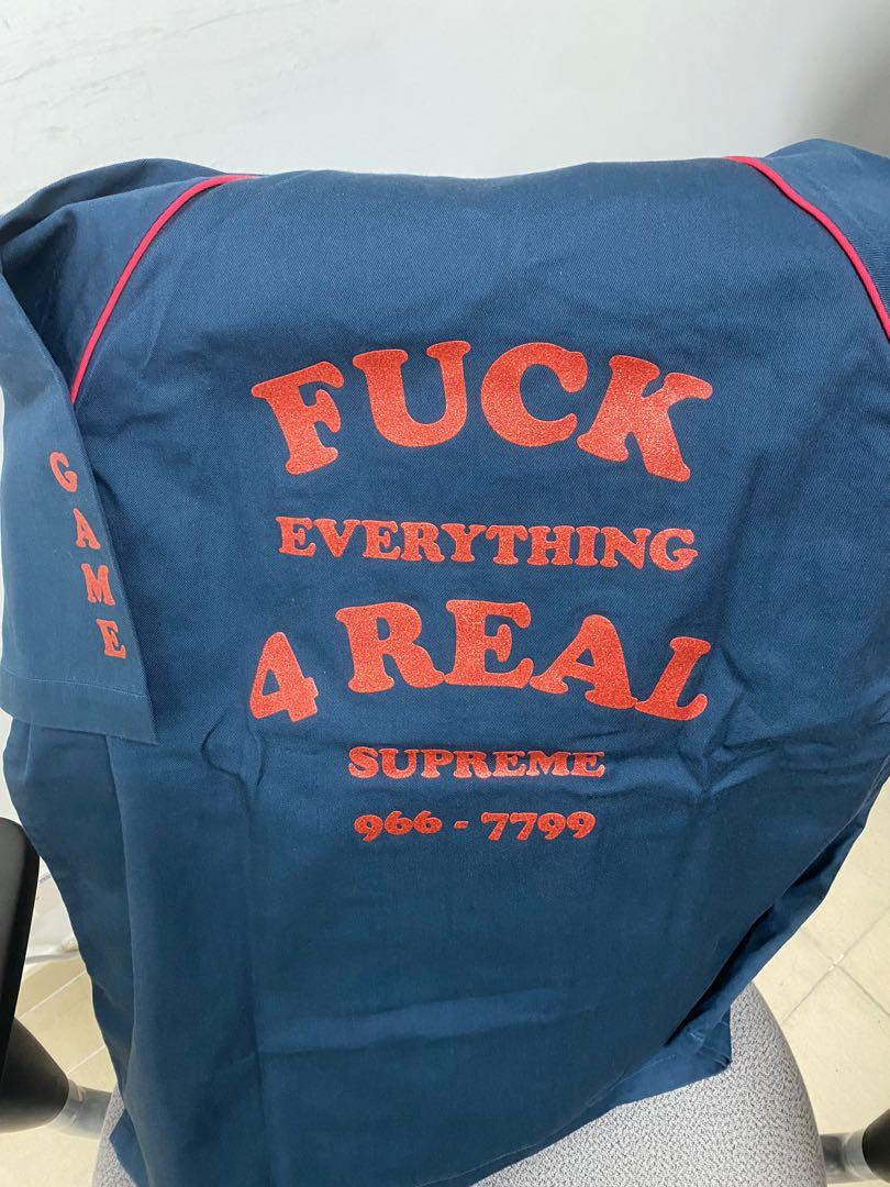 SUPREME FUCK EVERYTHING S/S WORK SHIRT NAVY SS22 size M box tee