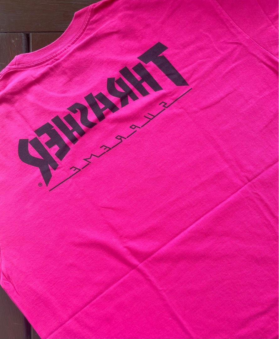 Supreme Thrasher Game Tee Pink Men s Fashion Tops Sets