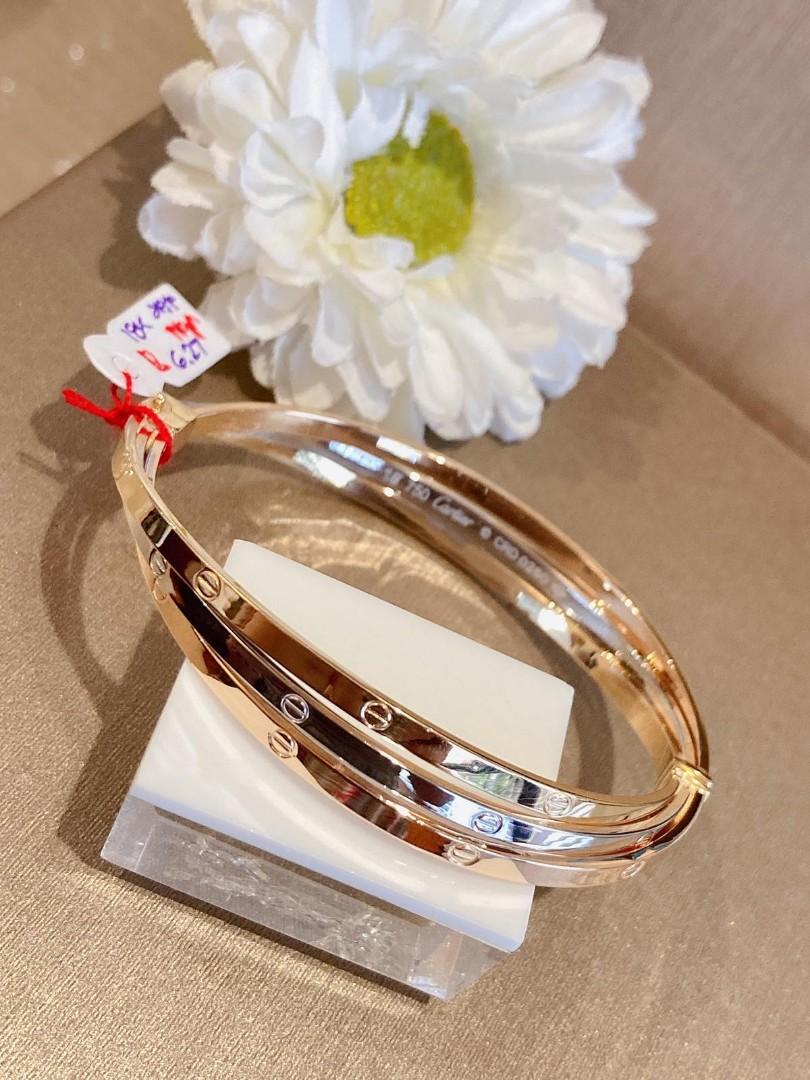 Tricolor Cartier Bangle 18k JG, Women's Fashion, Jewelry & Organizers
