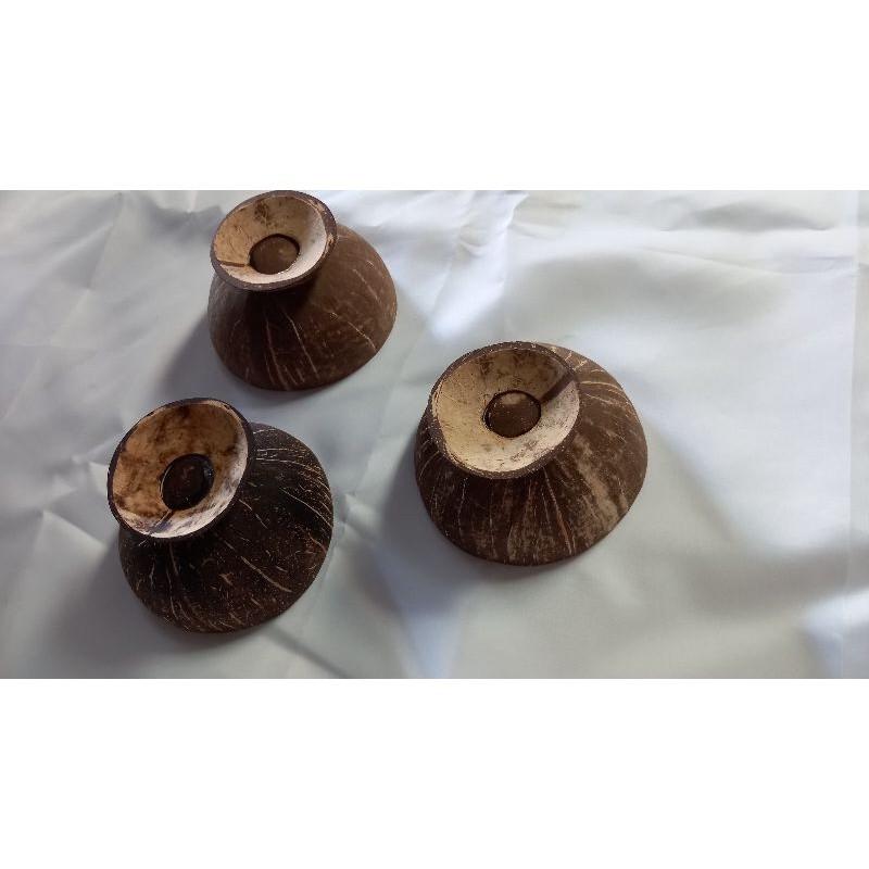 Tropical coconut bowl with stand, Furniture & Home Living, Kitchenware