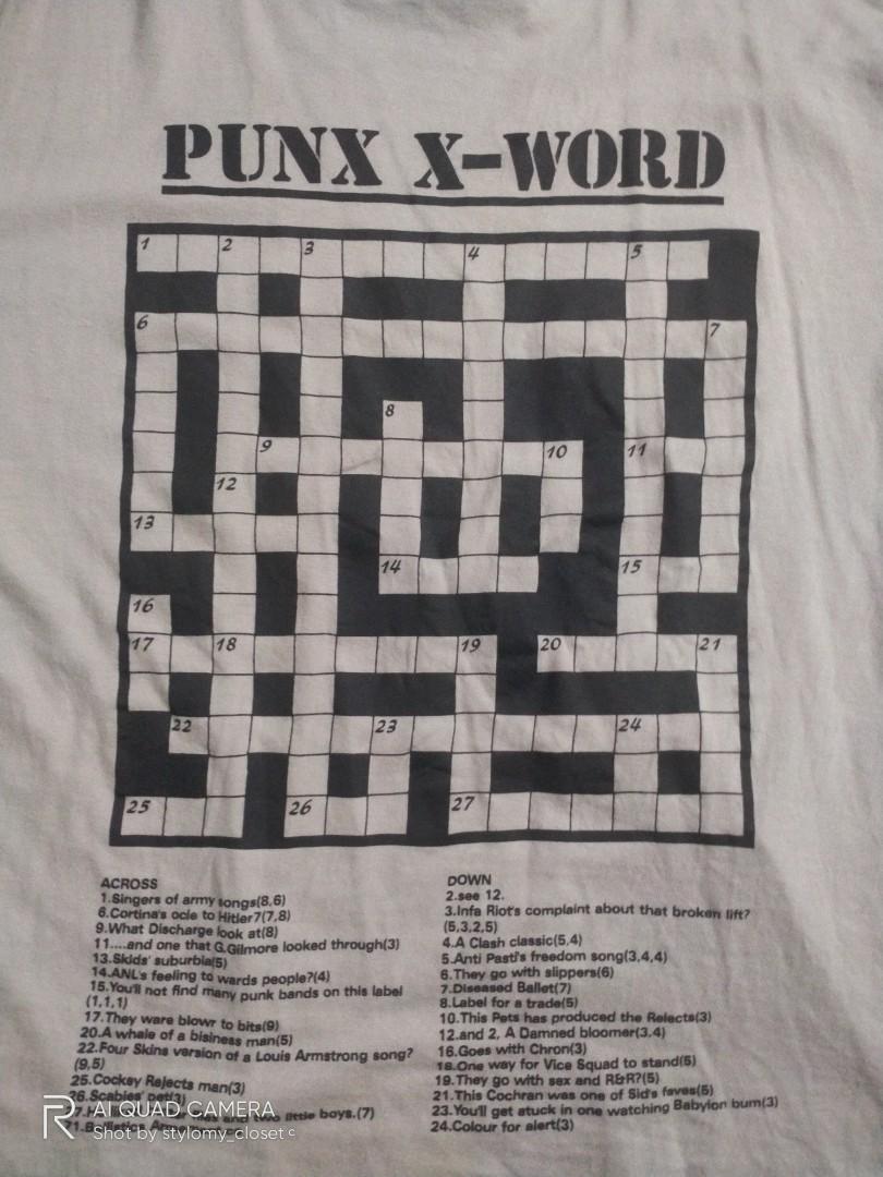 Vintage 80 #39 s Punx X Word crosswords tee Men #39 s Fashion Activewear on