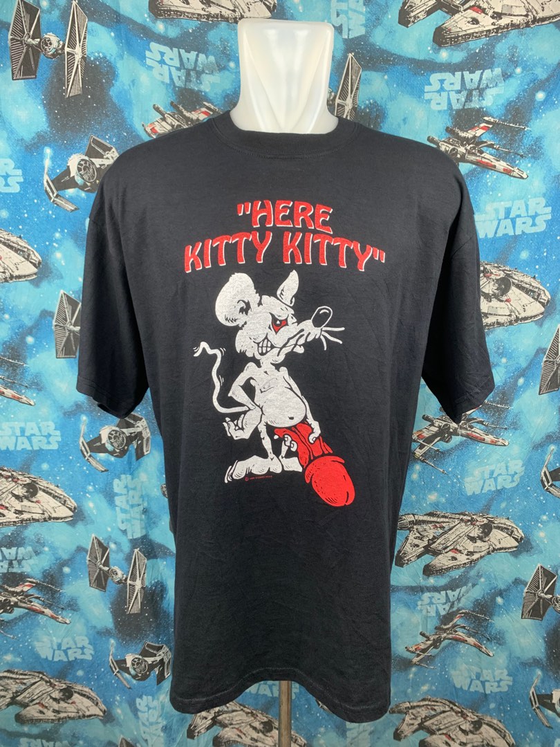 Vintage 90s Here Kitty Kitty Wizard Wear Dirty Mouse Rude