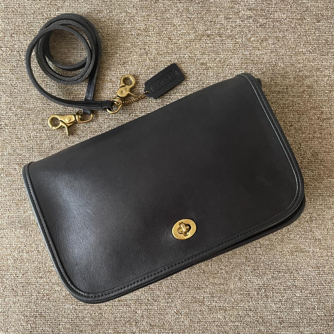 Vintage Coach Black Convertible Clutch Bag, Coach 9635, Coach Crossbody