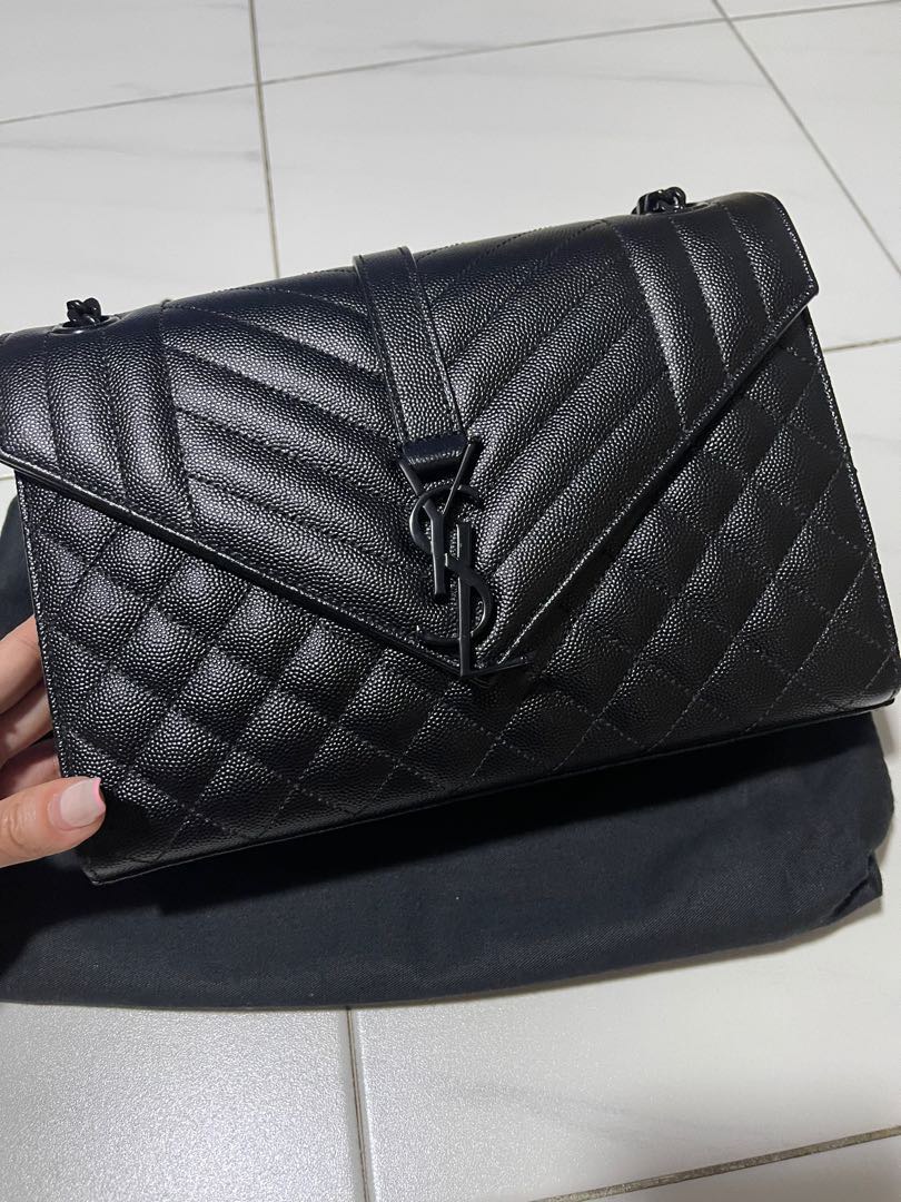 Ysl envelope bag black hardware hotsell