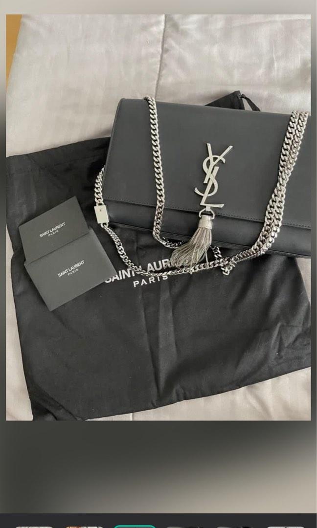 YSL KATE TASSLE (Category: Luxury Bags & Wallets) located in Baguio. Submitted by declutteracc (Listing ID 1181948725, Image 1). Description: Bag is 7/10 It still looks beautiful and walang sira loob but the side needs fixing RFS: bought it second hand and ready to let it go for a new bag.
