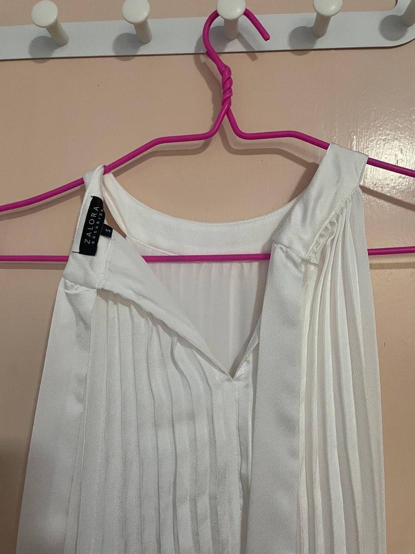 Zalora Pleated Satin Dress, Women's Fashion, Dresses & Sets, Evening