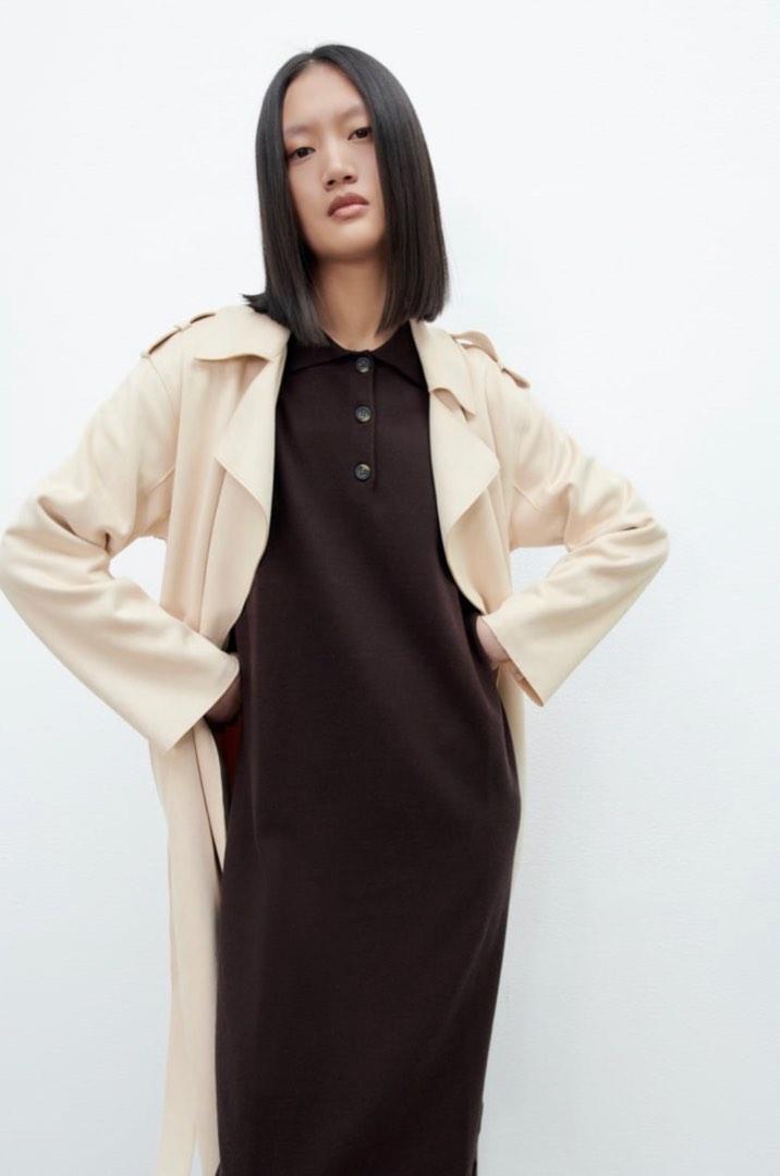 Zara Faux Suede Trench Coat In Ecru, Women'S Fashion, Coats, Jackets And  Outerwear On Carousell
