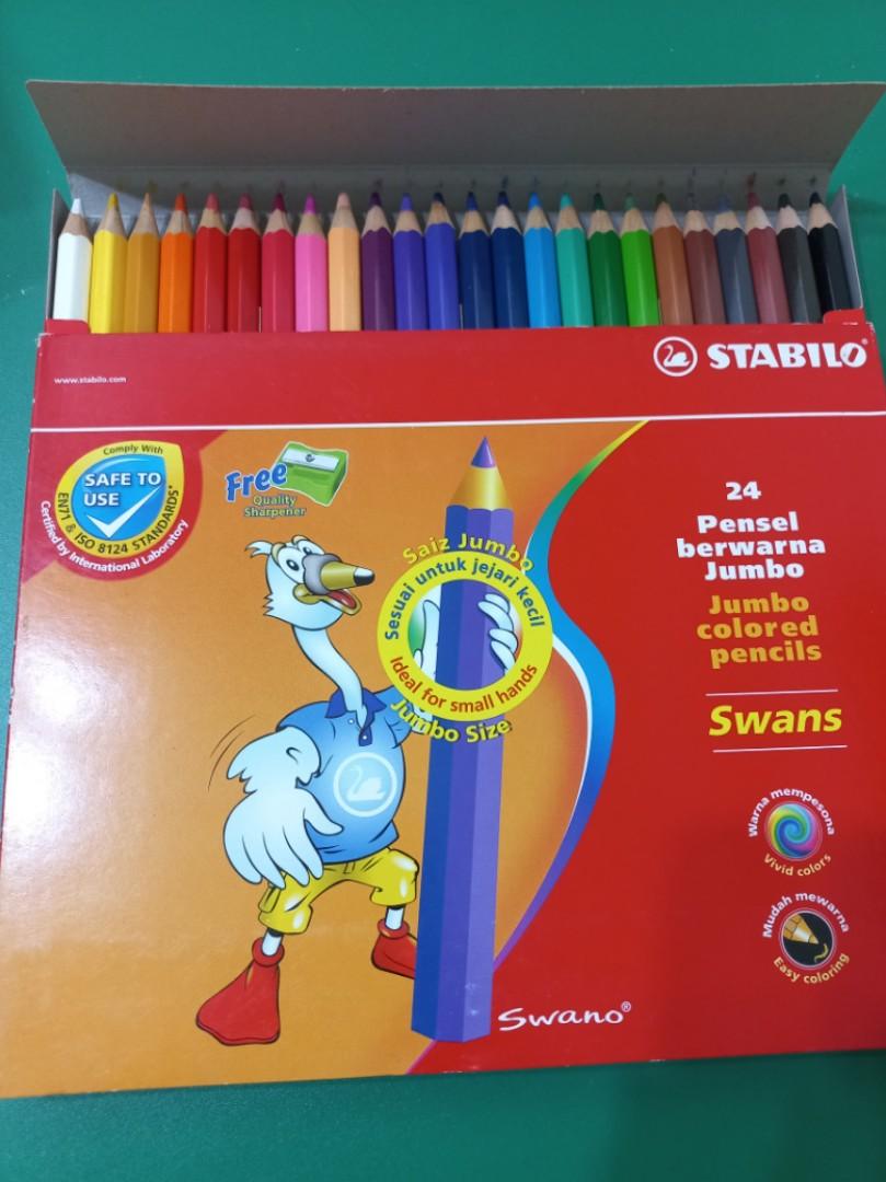 24 JUMBO COLORED PENCILS, Hobbies & Toys, Stationery & Craft