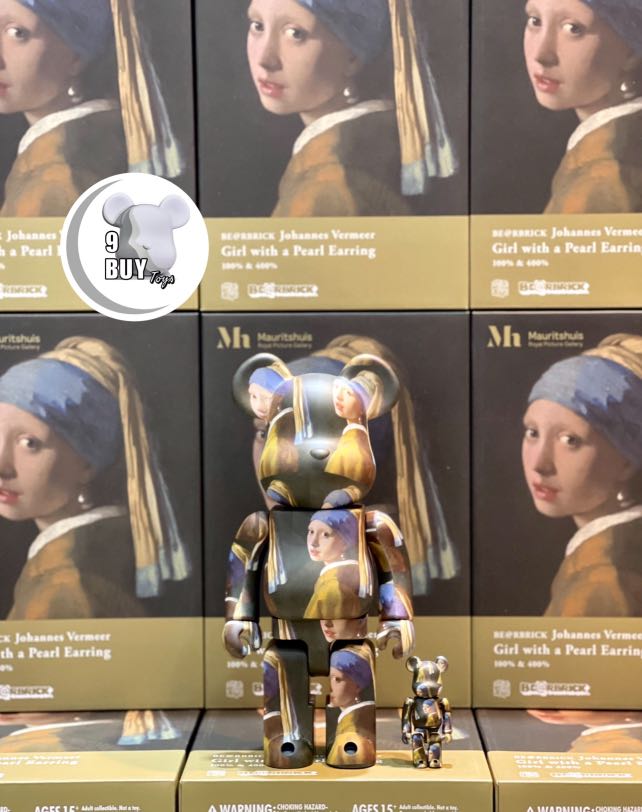 Johannes Vermeer Girl With A Pearl Earring 400% + 100% Bearbrick ...