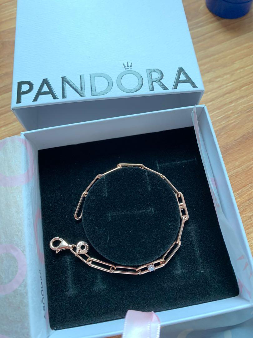 Pandora 16cm rose link chain stone bracelet