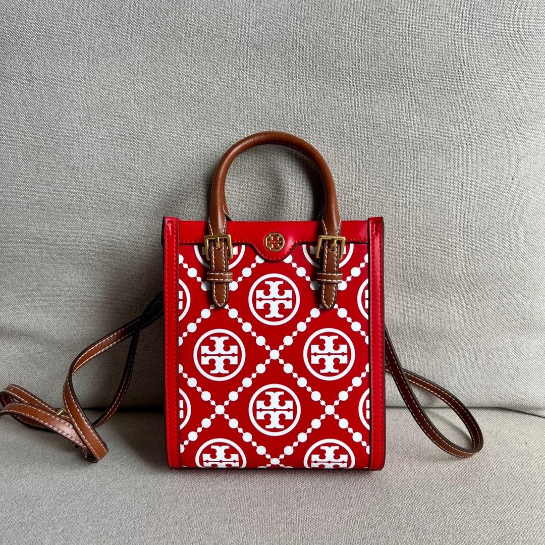 Tory burch red hot sale tote