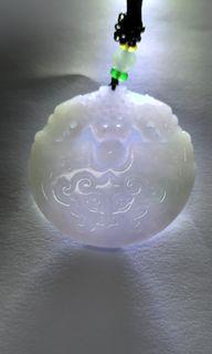 A Grade Jade Jadeite Pendant 翡翠 (Ancient Vintage Theme,  狮子仿古牌）