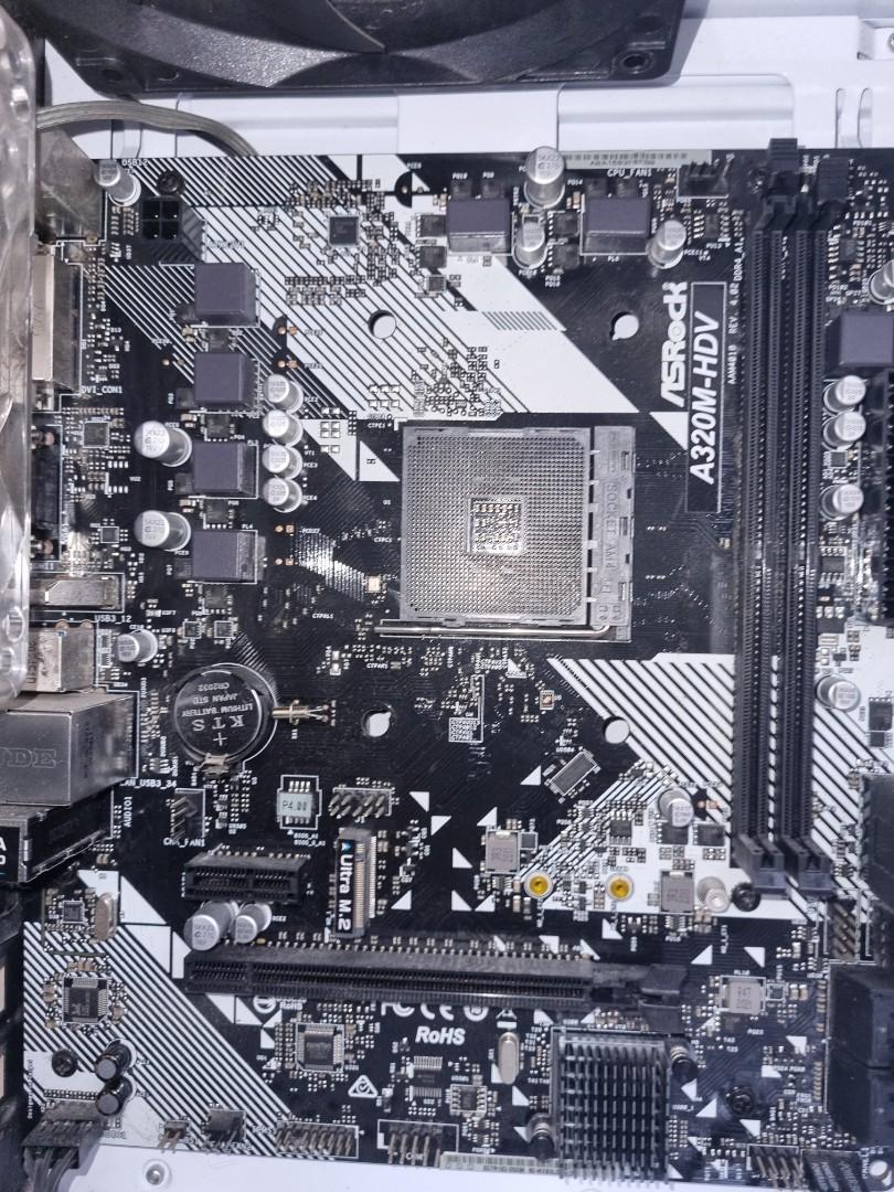 ASRock A320MHDV R4.0 Motherboard & Techware Nexus M casing, Computers