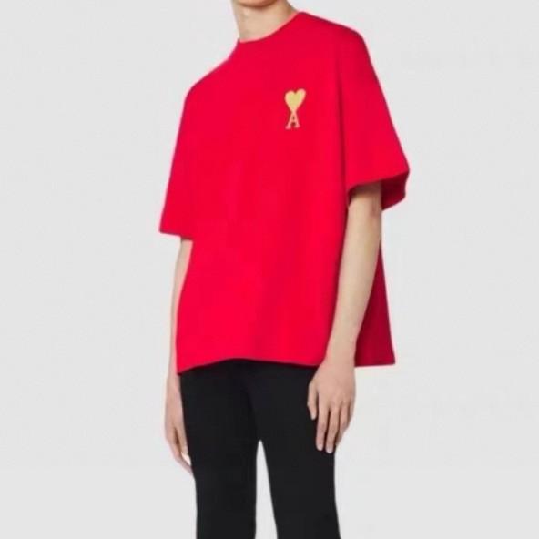 Authentic ami big heart gold embroidered T shirt