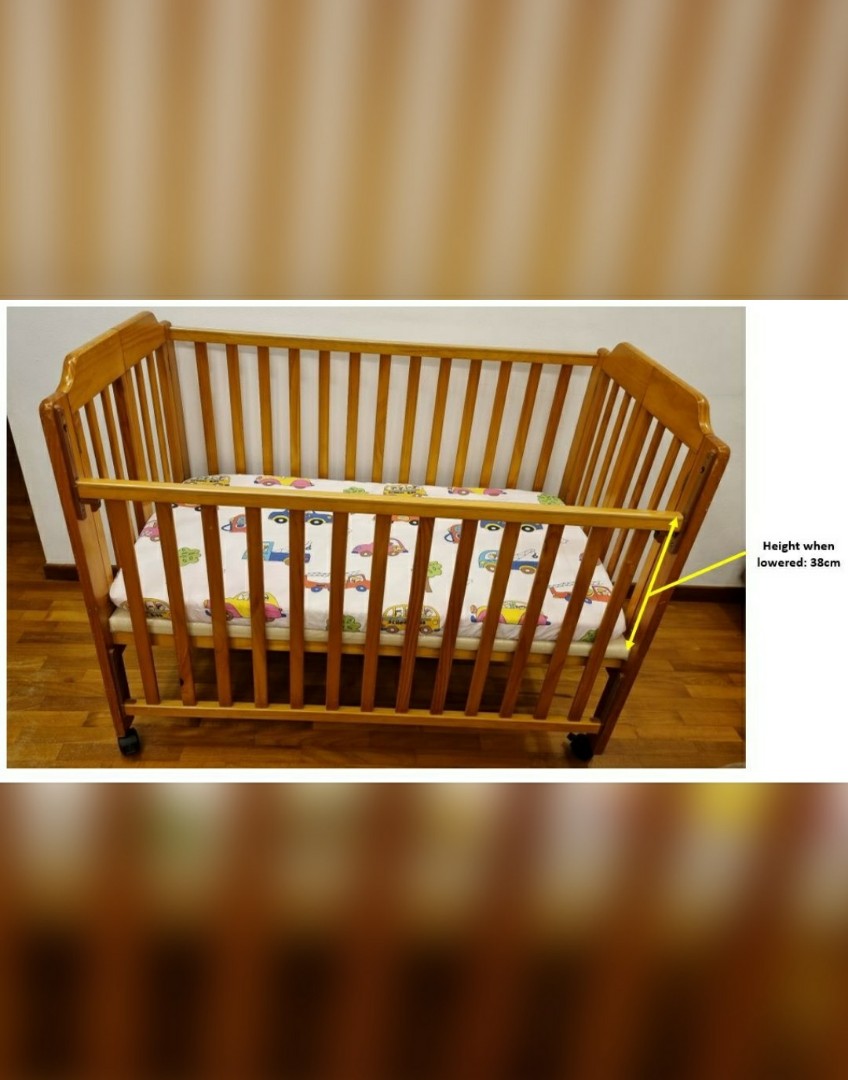 Baby cot with wheels, Babies & Kids, Baby Nursery & Kids Furniture