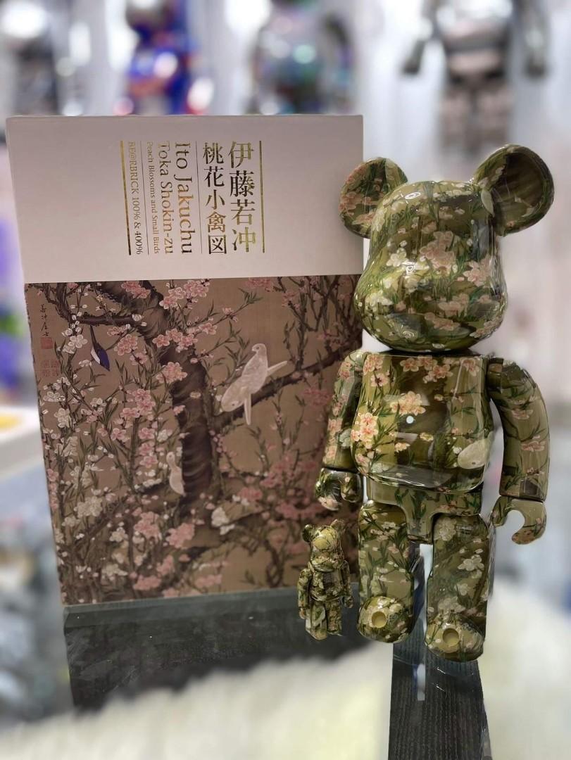 BEARBRICK 伊藤若冲「桃花小禽図」100％ & 400％, 興趣及遊戲, 玩具