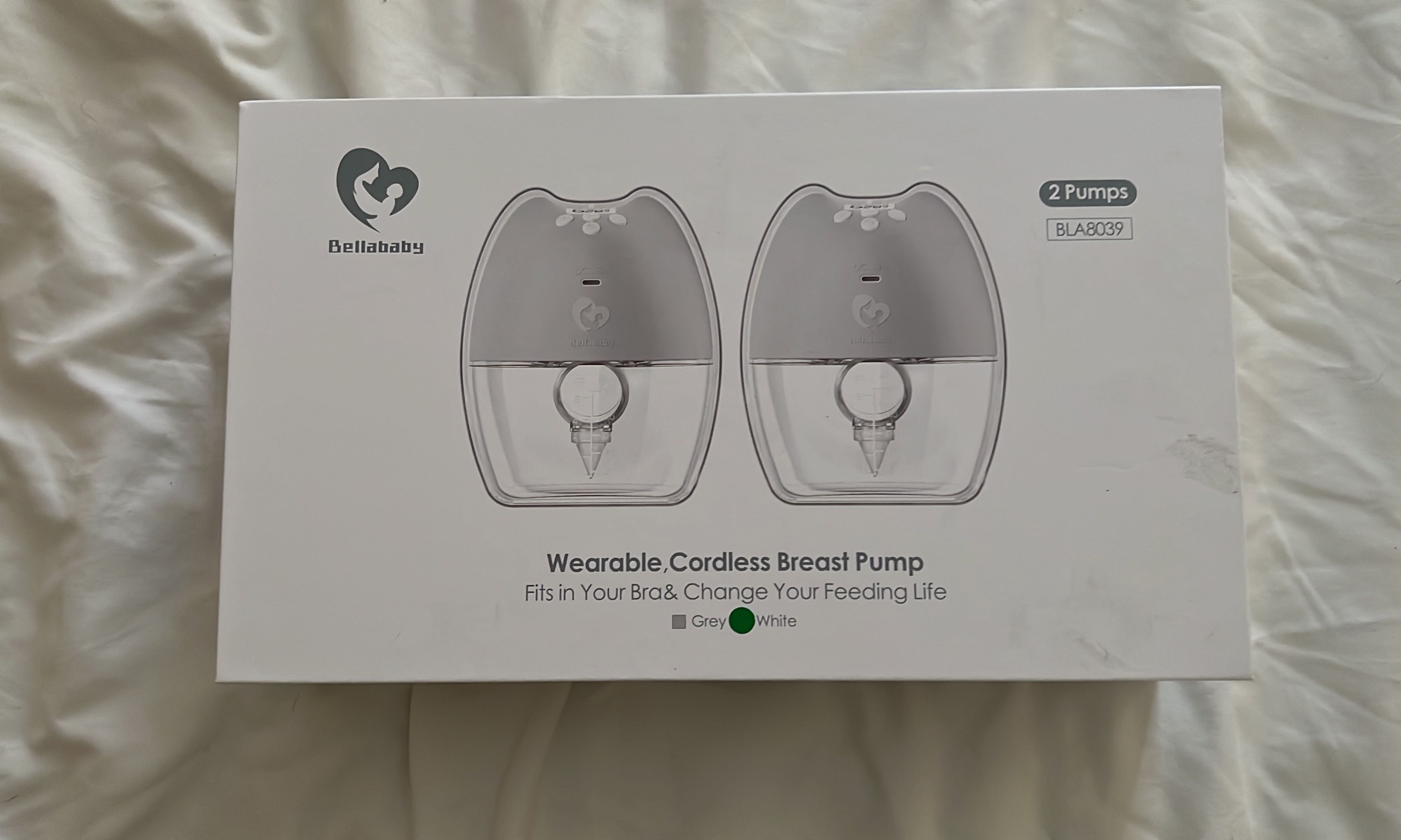 Bellababy BLA8039 Double Wearable Cordless Breast Pump - Gray (Pack of 2  Pumps)
