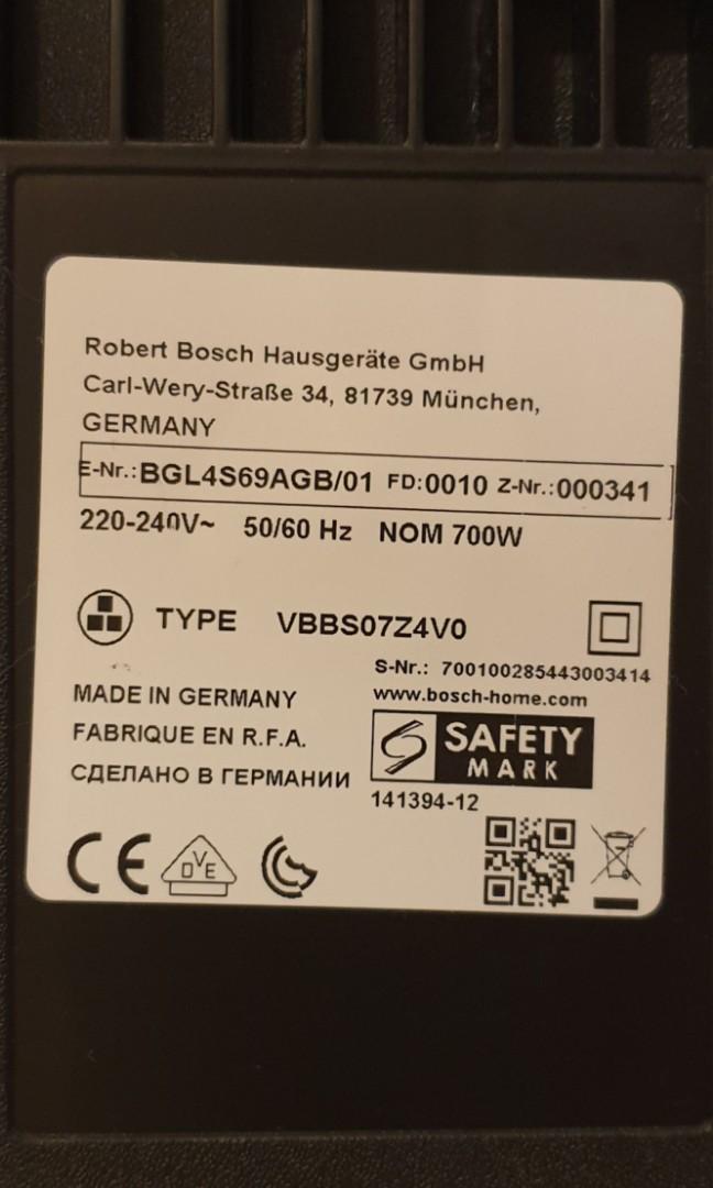 Bosch GL40 vacuum with Hepa filter, TV & Home Appliances, Vacuum