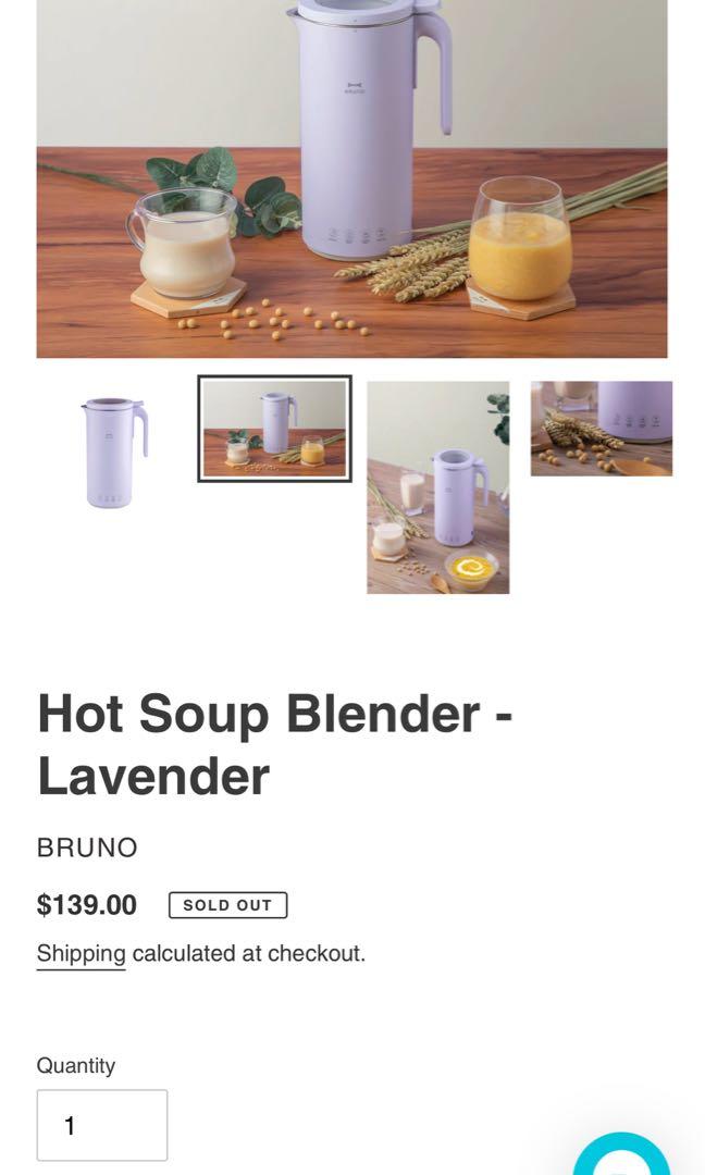 Bruno Hot Soup Blender (Lavender colour), Furniture & Home Living