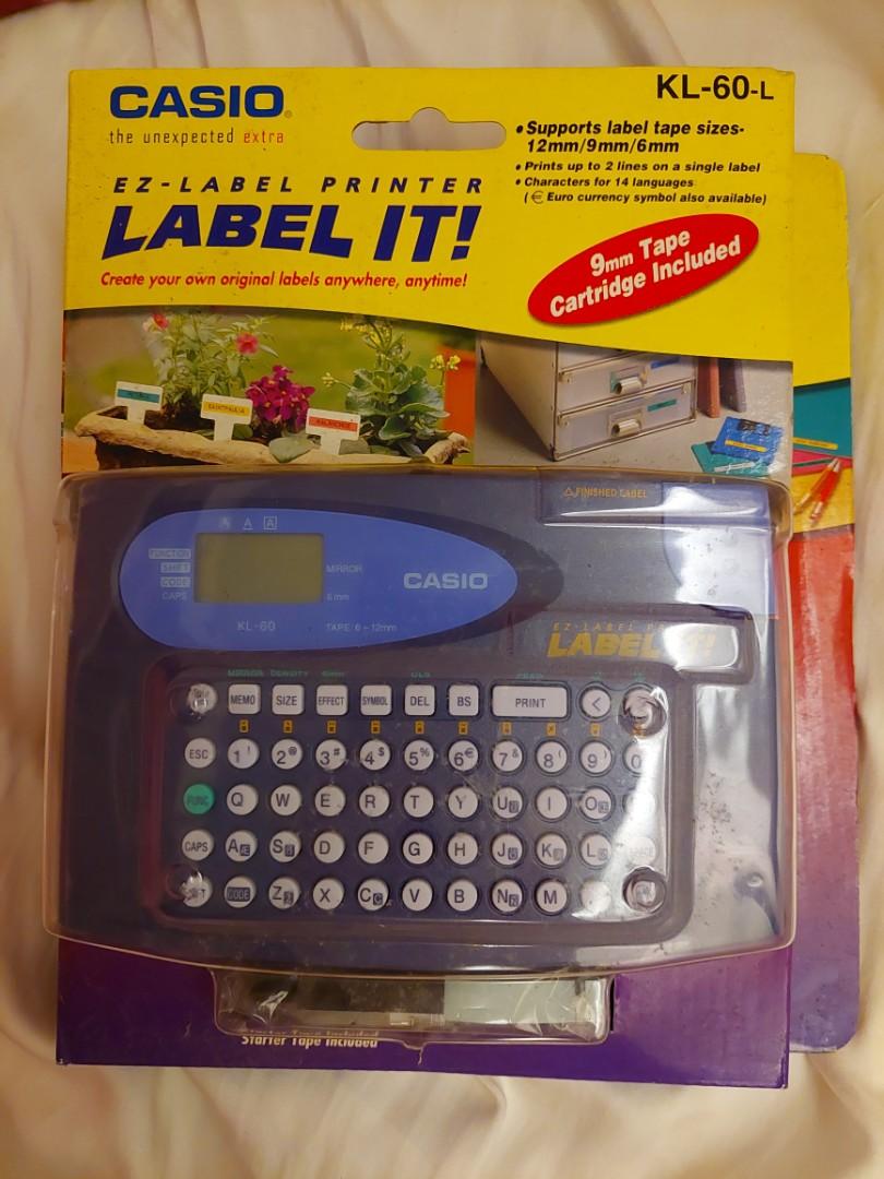 CASIO EZ Label Printer KL60 with 9mm tape included, Hobbies & Toys