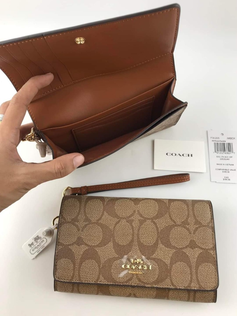 COACH Flap Phone Wallet 6 1 2 L x 4 H Women s Fashion Bags Wallets Wallets Card holders on Carousell