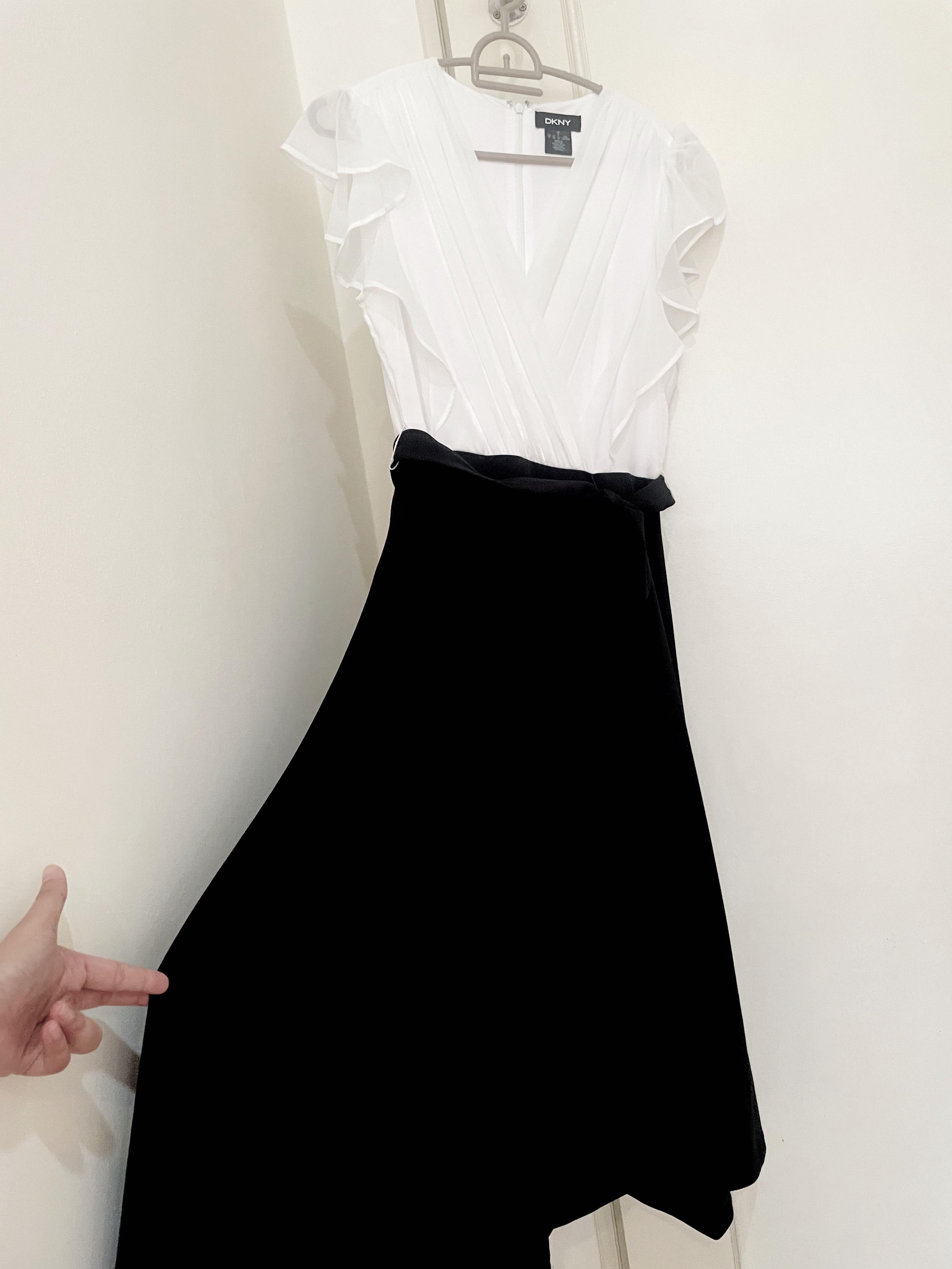 Dkny black sales white dress