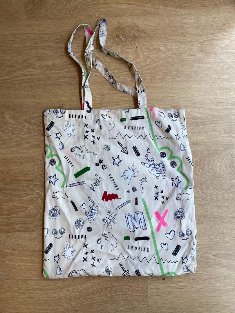 Doodle Tote Bag (Category: Tote Bags) located in Quezon City. Submitted by odds_ends (Listing ID 1176461404, Image 1). Description: Open Top Canvas Tote Bag *no zip and no pockets (42cm x 36.5cm) .