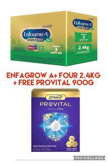 Enfagrow A+ four 2.4kg + Provital adult milk 900g