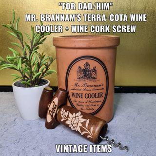 "FOR DAD/HIM"
MR.BRANNAM'S TERRA-COTTA WINE COOLER + WINE CORK SCREW (VINTAGE ITEMS)