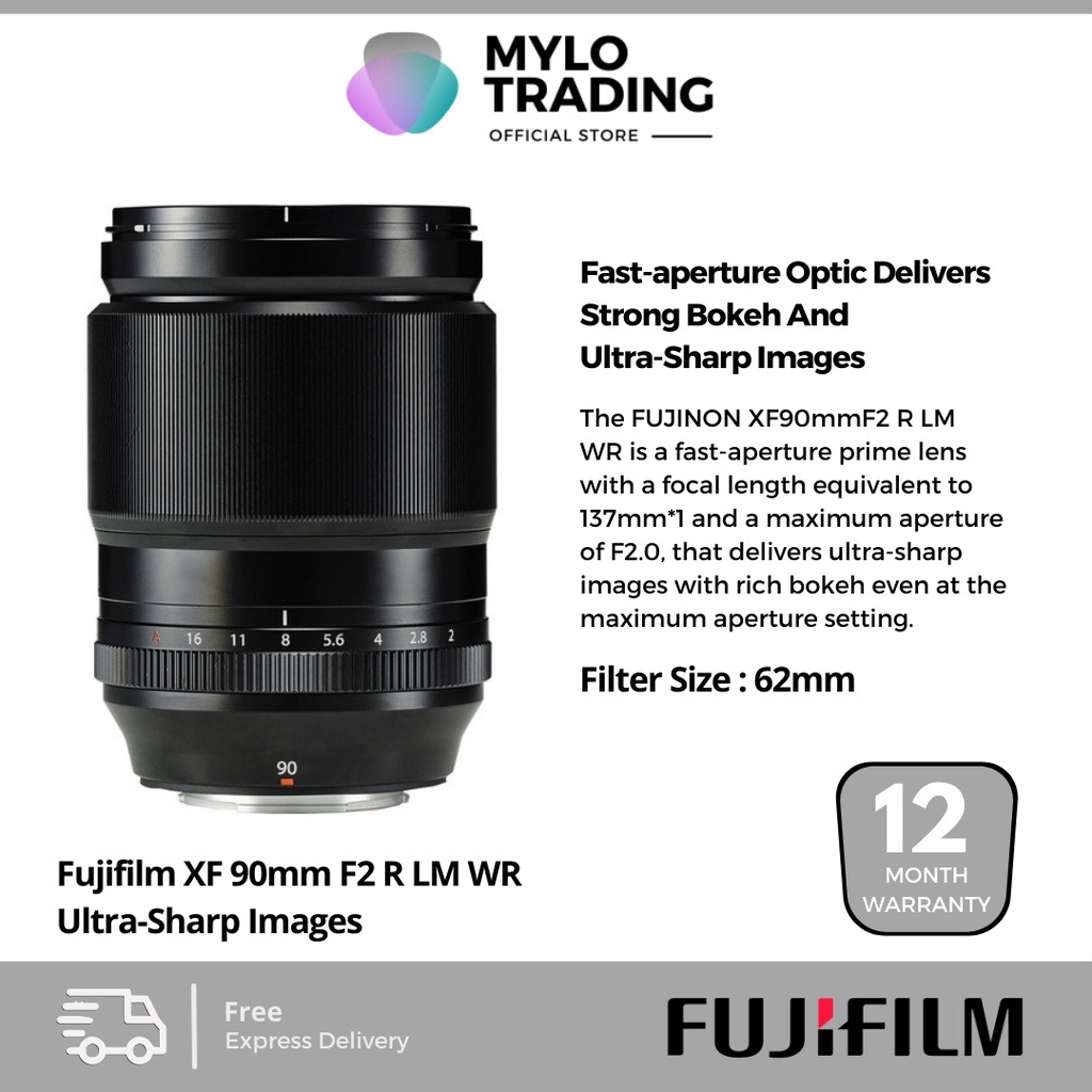 Fujifilm XF 90mm f/2 R LM WR Lens FU902 For Fujifilm XT3 / XT4 / XT20