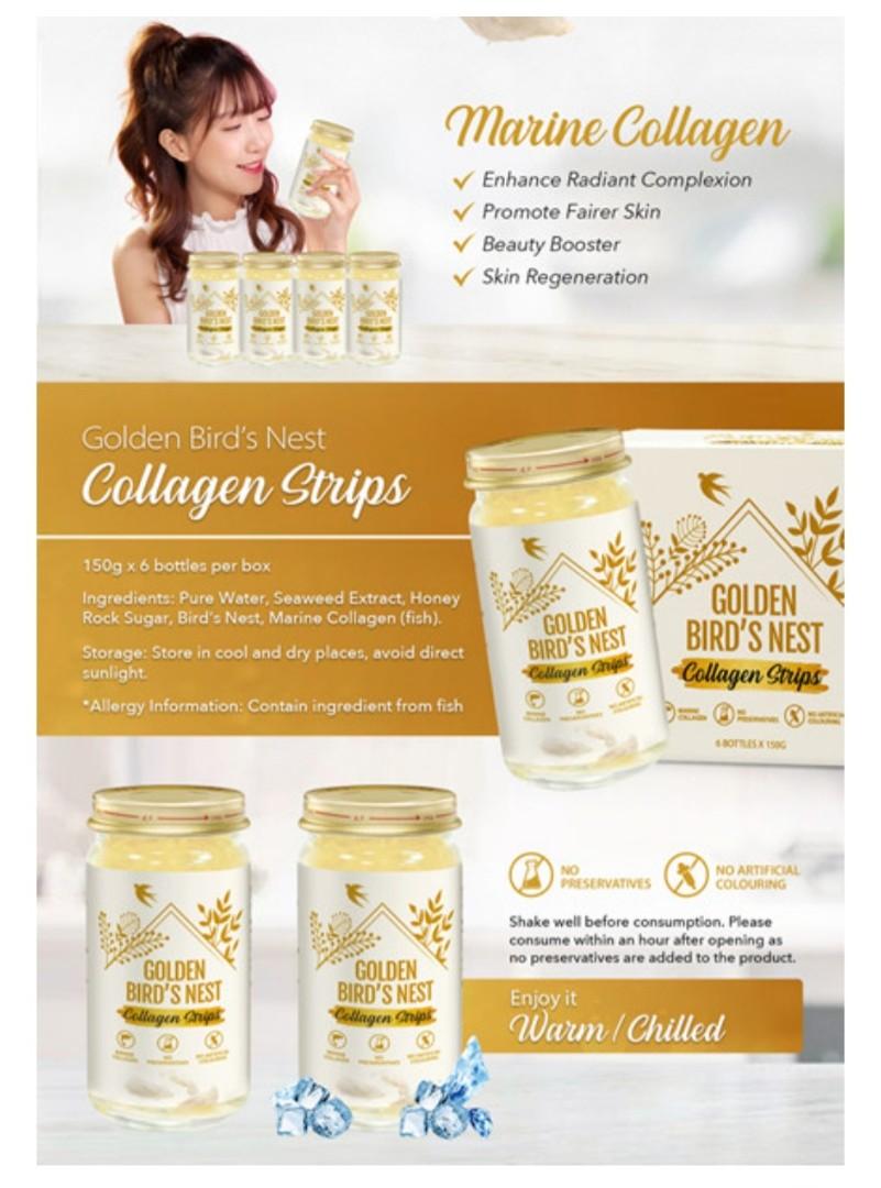 Golden Bird Nest Collagen Strips 150g x 24 bottles. FREE SHIPPING FOR