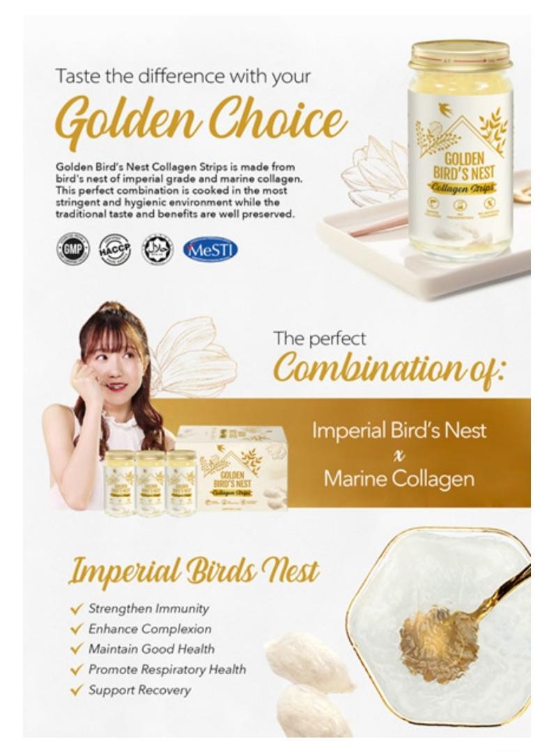 Golden Bird Nest Collagen Strips 150g x 24 bottles. FREE SHIPPING FOR