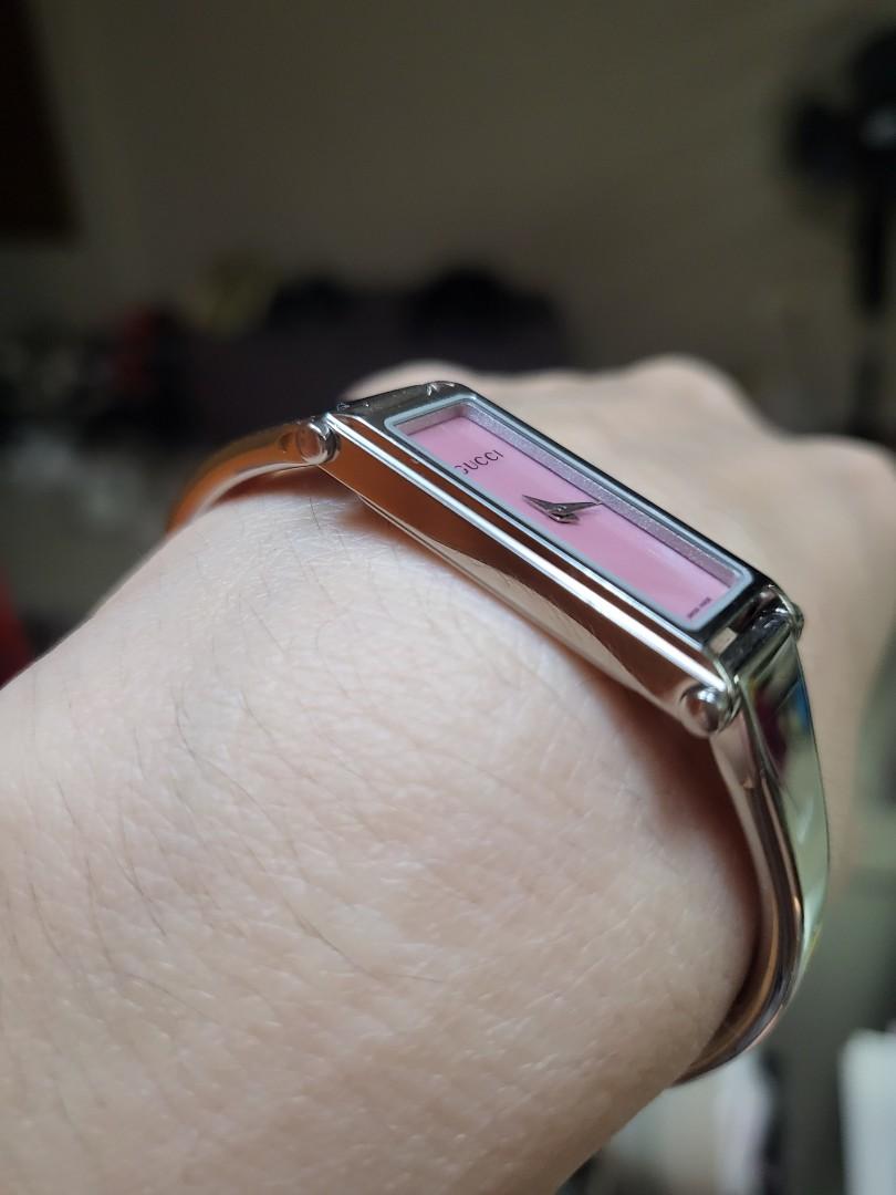 Guçci Pink Mother of Pearl Dial Bangle Watch, Women's Fashion