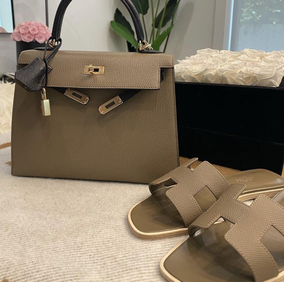 Hermes Oran Sandals, Étoupe, Epsom Luxury, Sneakers