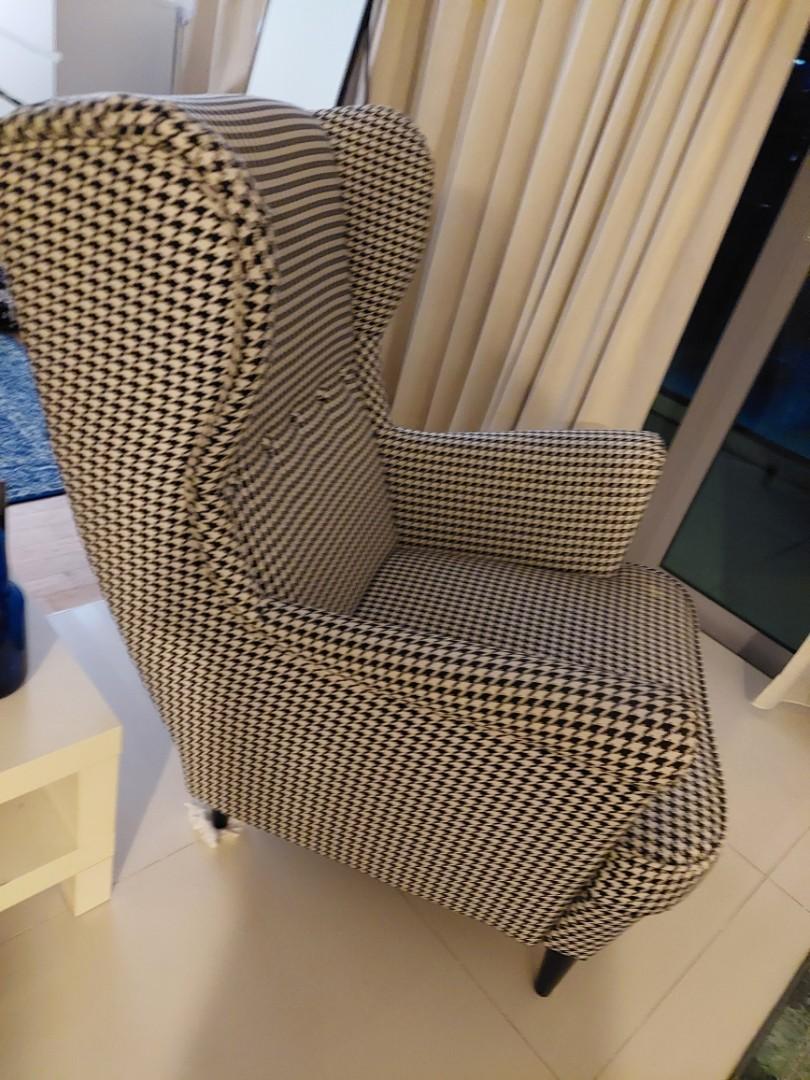 Hounds Tooth IKEA armchair Furniture Home Living Furniture
