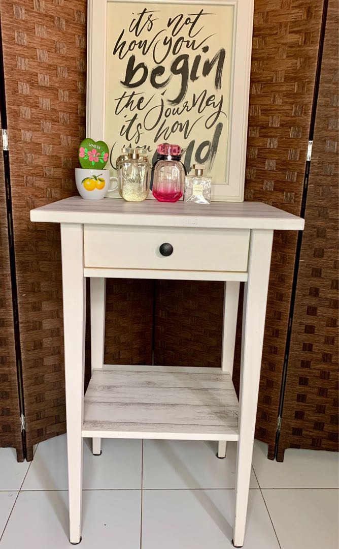 Ikea Hemnes Bedside table, white stain, 46x35 cm, Furniture & Home
