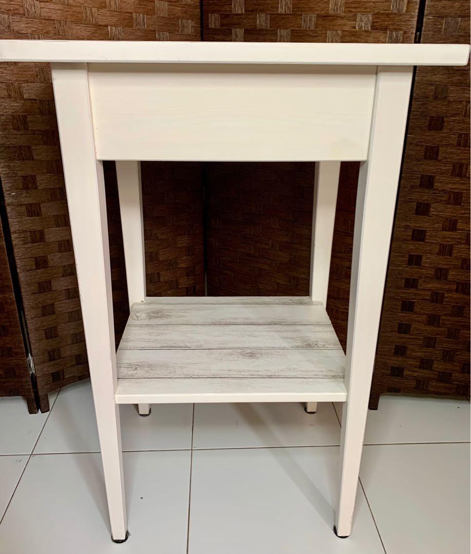 Ikea Hemnes Bedside table, white stain, 46x35 cm, Furniture & Home