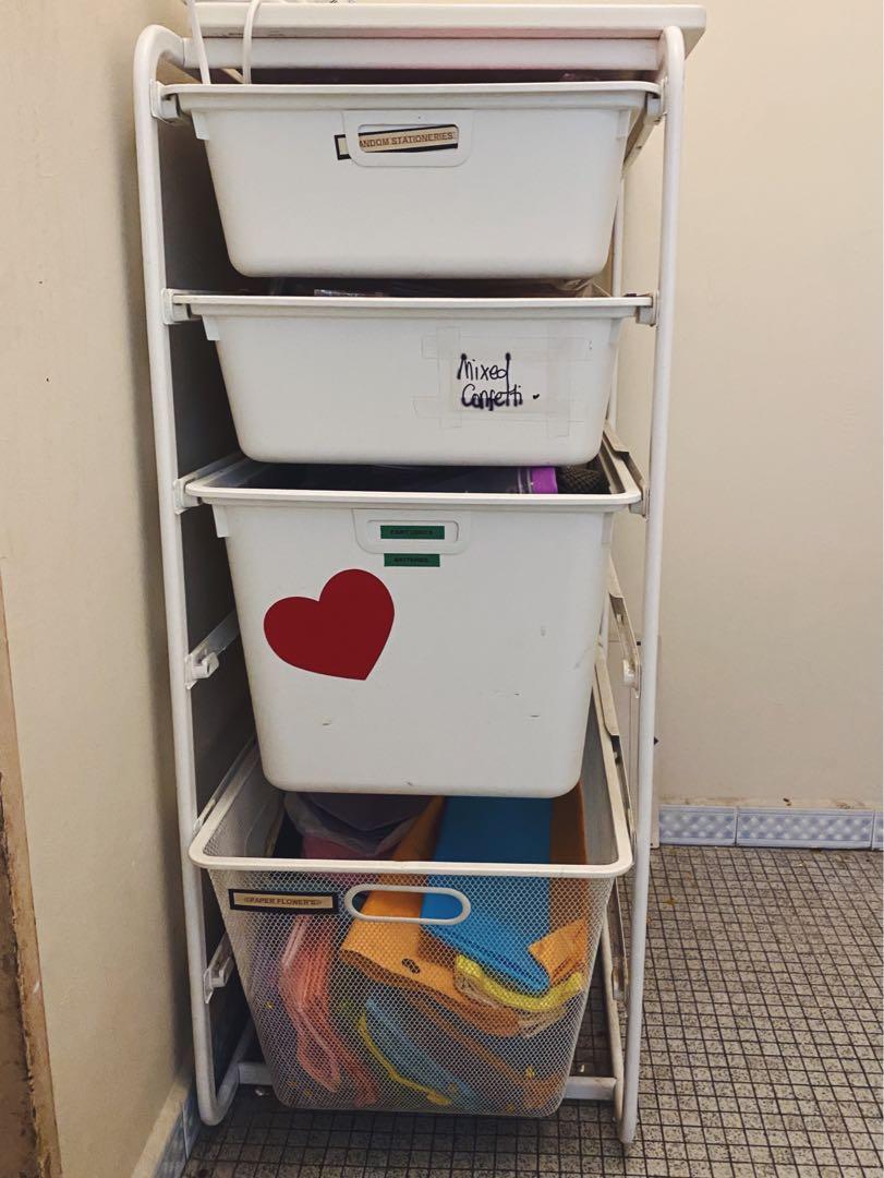 Ikea Tall Wire Basket Drawer Unit, Furniture & Home Living, Furniture