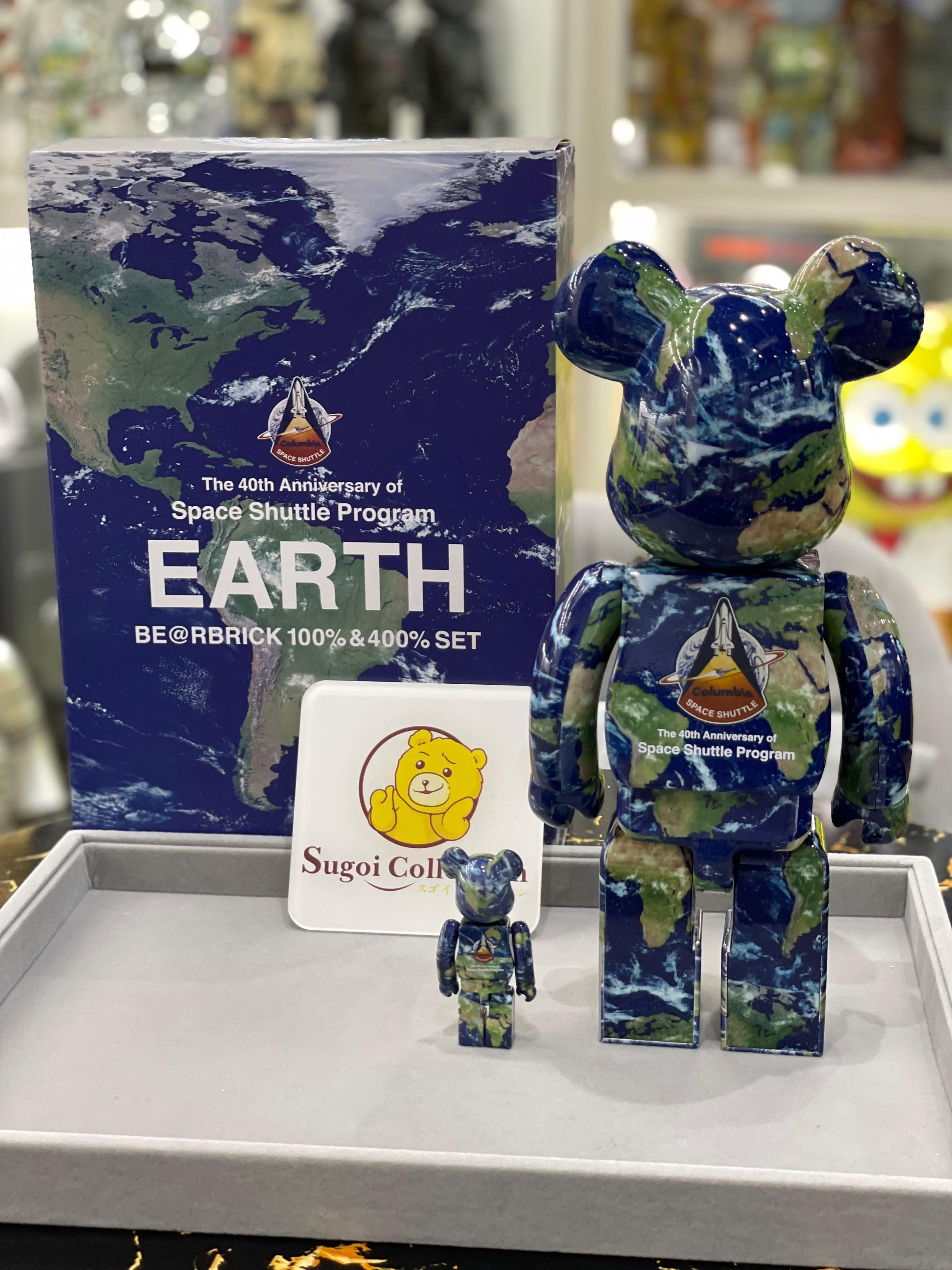 [In Stock] BE@RBRICK x NASA Earth 100%+400% set (Medicom Toy 25th  Anniversary Exhibition Exclusive) bearbrick