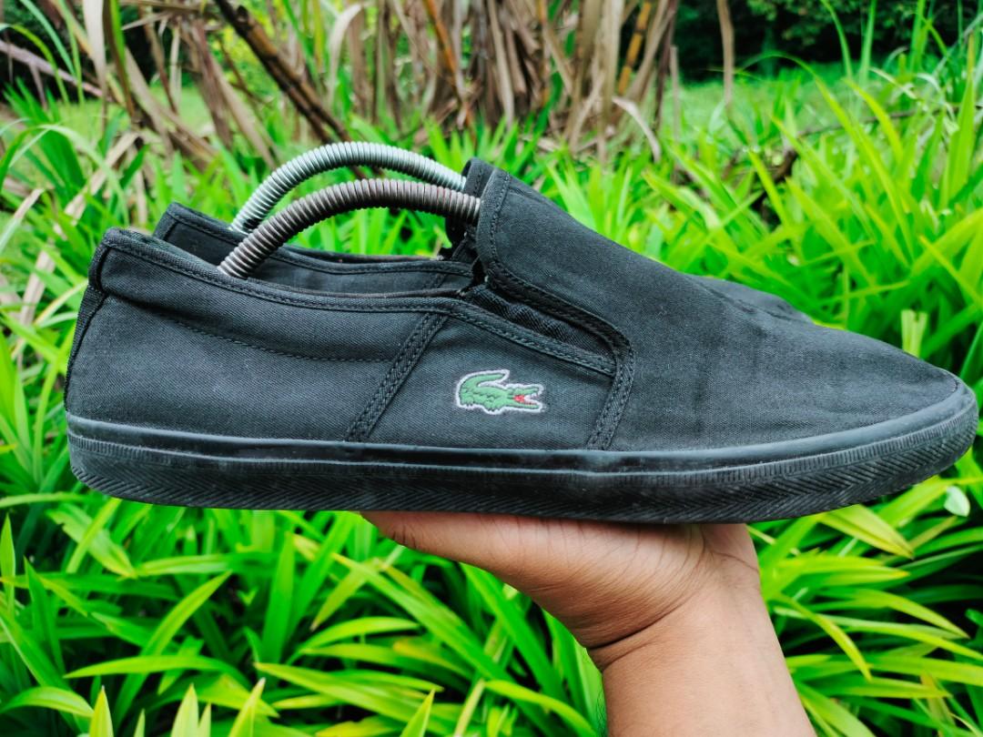 Lacoste slip store on shoes