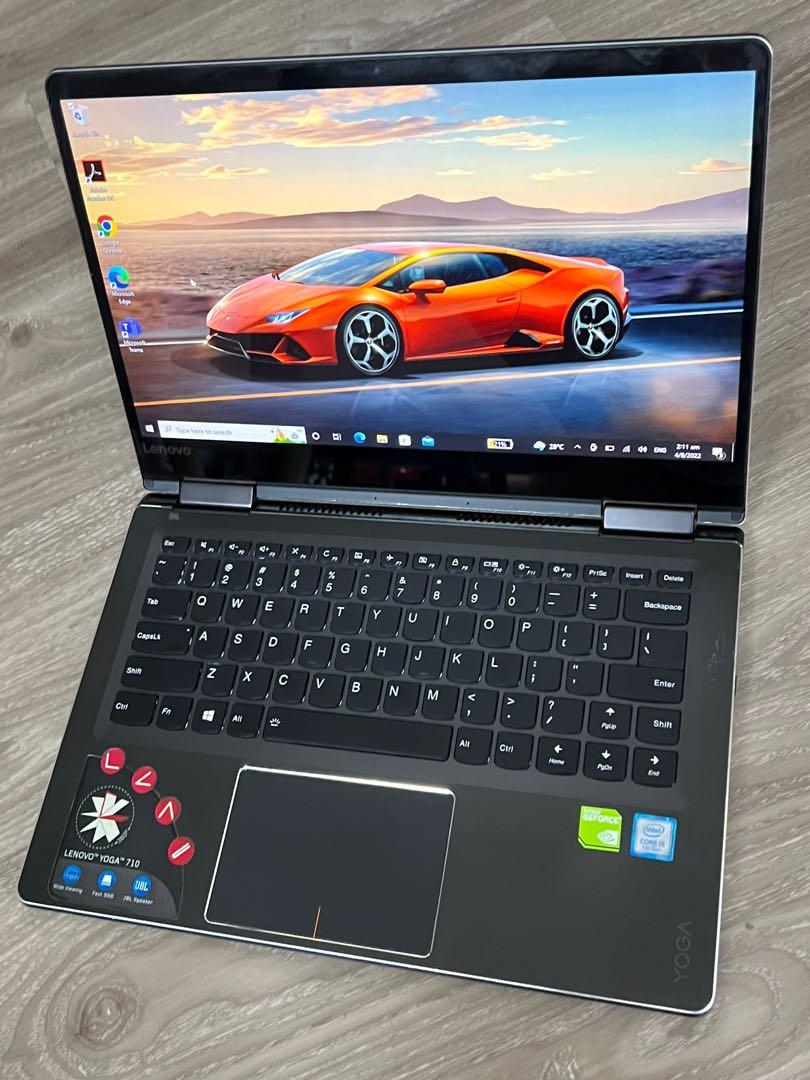 Lenovo Yoga 710-14IKB 2in1 Laptop/ 14” FHD IPS Touchscreen/ i5-7200U/ 8GB  RAM/ 512GB Samsung NVMe SSD / NVIDIA GeForce 940MX 2GB/ Windows 10 MS  Office 2021, Computers & Tech, Laptops & Notebooks on Carousell