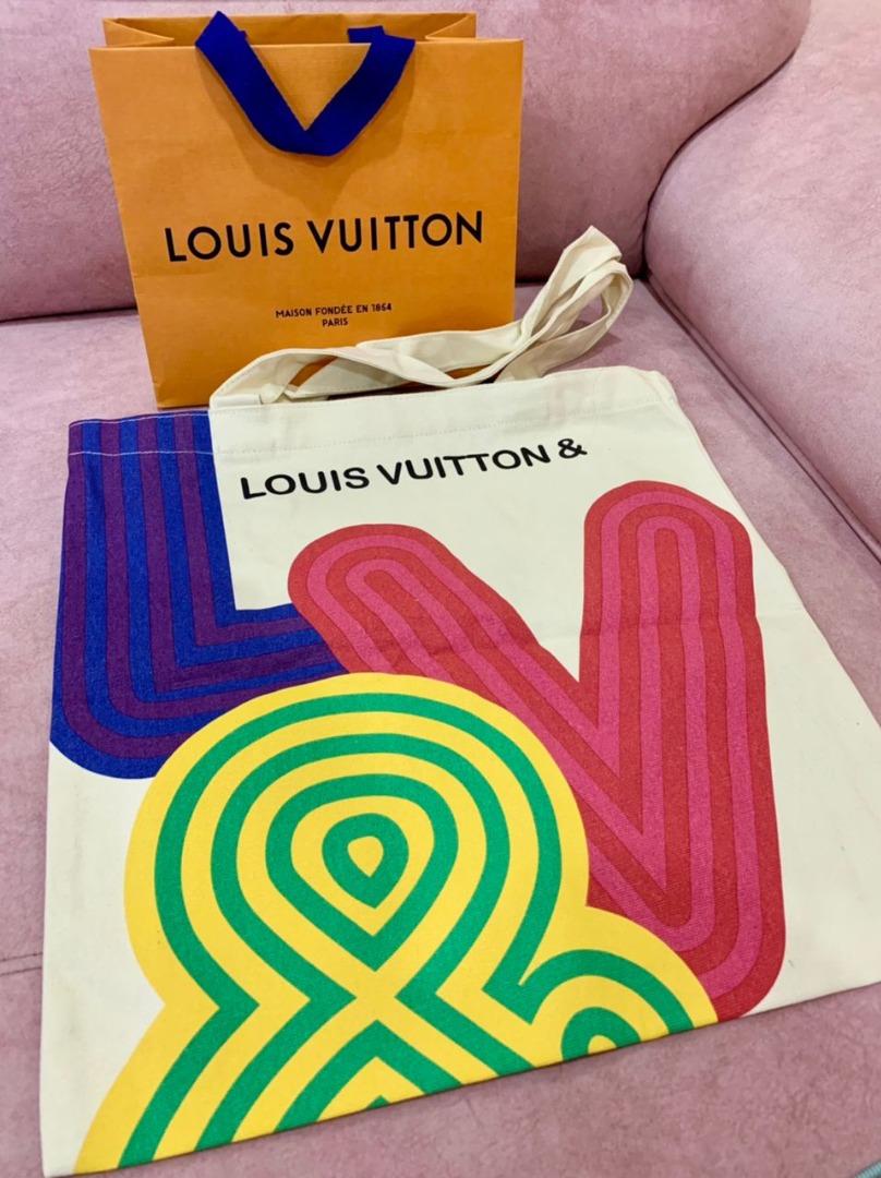 Louis Vuitton Novelty Canvas Eco bag Tote bag Shinsen exhibition Limited  41×39cm