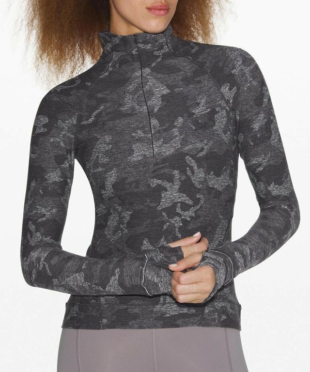 Lululemon Outrun the Elements Zip Camo Jacket Sweater Women s Fashion Coats Jackets and Outerwear on Carousell