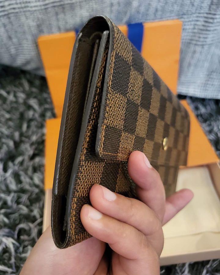 LV Damier Ebene long flap wallet, Luxury, Bags & Wallets on Carousell