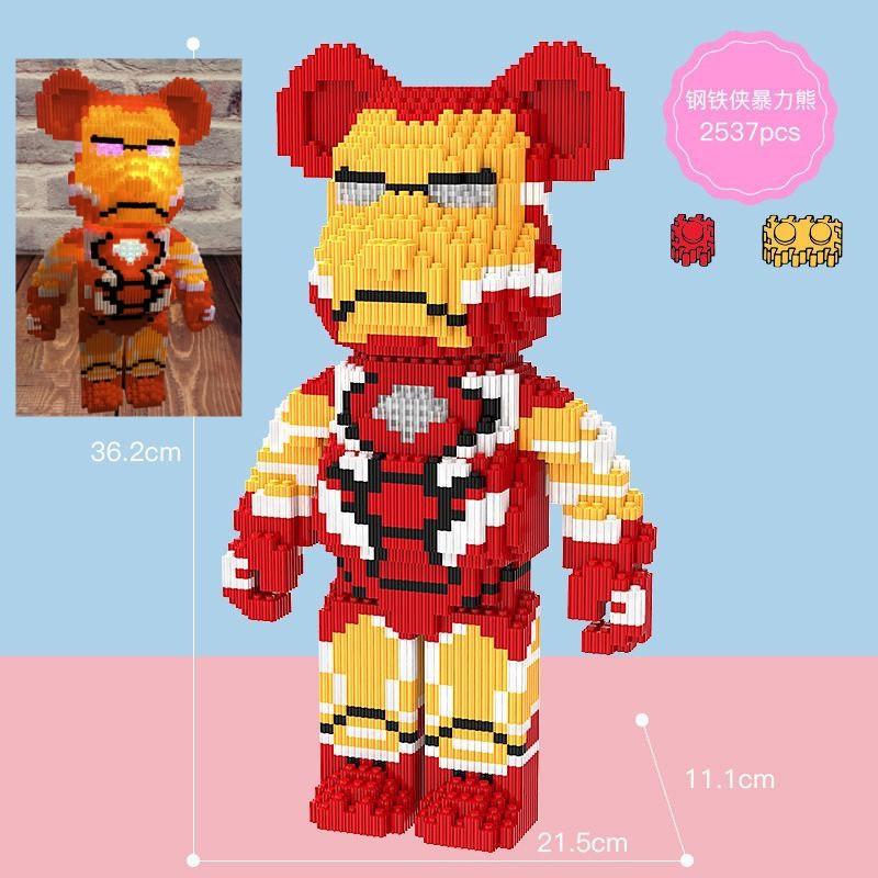 Marvel bearbrick lego iron man spiderman avengers captain america batman puzzle lego toys collection
