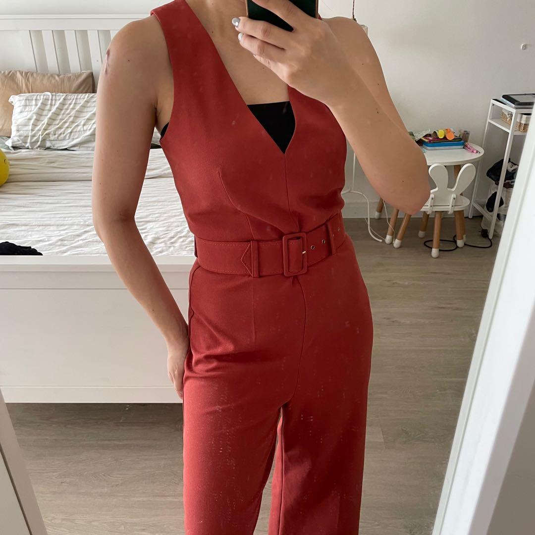Miss selfridge rust jumpsuit hot sale